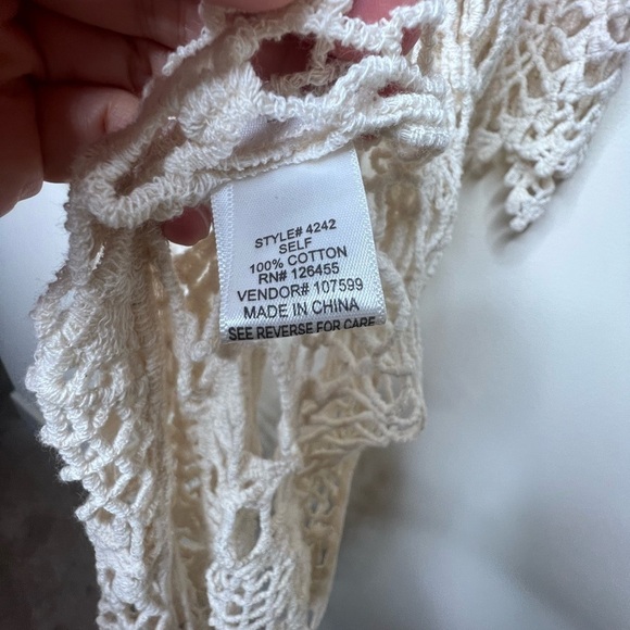 Sky and Sparrow Crochet Duster Midi Cardigan Coverup Festival Boho Beachy L/XL - Picture 9 of 12